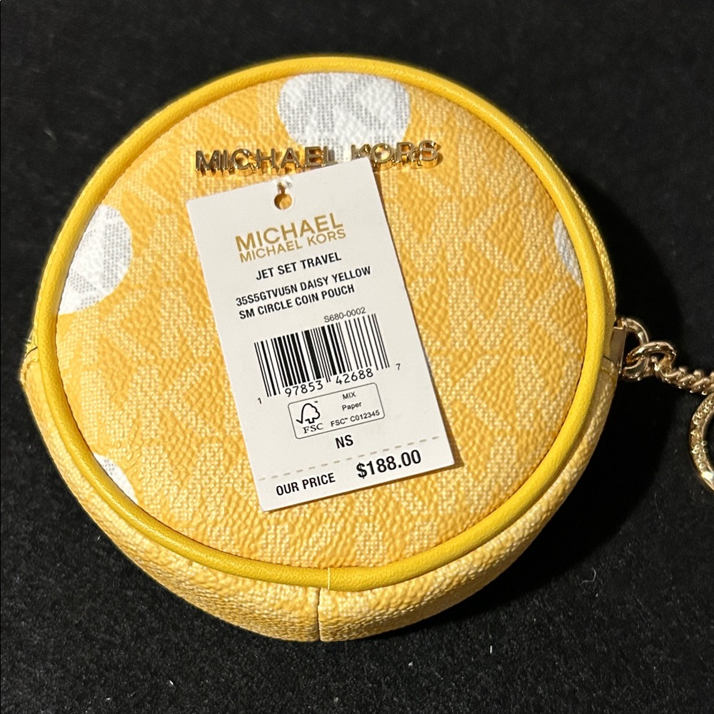 Michael Kors Daisy Yellow Circle Coin Pouch